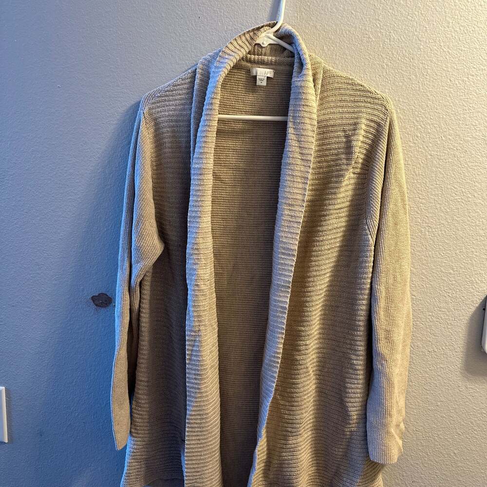 J. Jill Ribbed Cardigan in Beige